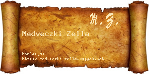 Medveczki Zella névjegykártya